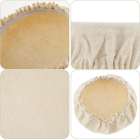 Fermentation Cloth - Pack of 6 - Fabric Covers for Sourdough - Canvas - Fabric Lids - Dust Cover - Sourdough Fermentation Jars - Reusable - Cover for Proving Basket - Basket Covers - Washable - For Bread Baking - 10cm - Beige