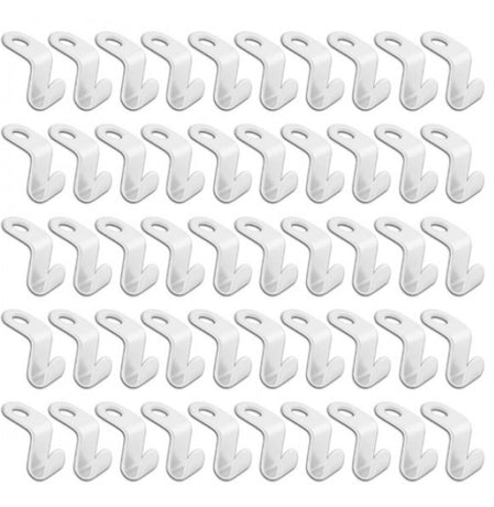 50 Pieces - Coat Hook - Hanger Connector Hooks - Coat Hook - Hanging Hooks - White - Hanger Extension Clips - Plastic - for Outfit Cascading Hanger Hooks - Space-Saving Organizer