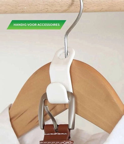 50 Pieces - Coat Hook - Hanger Connector Hooks - Coat Hook - Hanging Hooks - White - Hanger Extension Clips - Plastic - for Outfit Cascading Hanger Hooks - Space-Saving Organizer