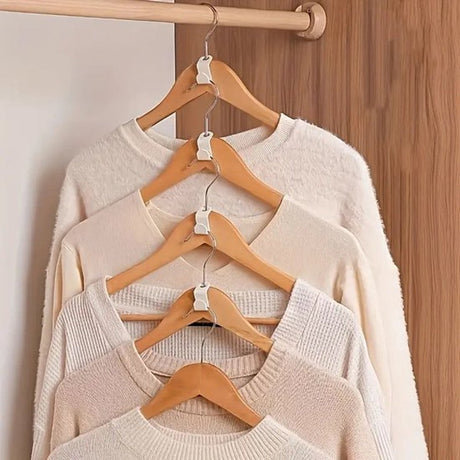 50 Pieces - Coat Hook - Hanger Connector Hooks - Coat Hook - Hanging Hooks - White - Hanger Extension Clips - Plastic - for Outfit Cascading Hanger Hooks - Space-Saving Organizer
