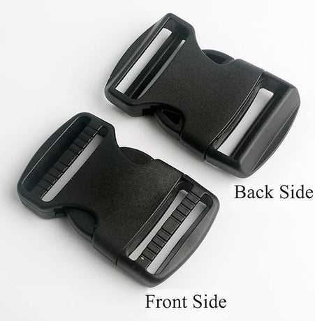 Buckles and closures - 20mm snap buckle - Black plastic - 4 pieces