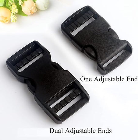Buckles and closures - 20mm snap buckle - Black plastic - 4 pieces