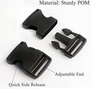 Buckles and closures - 20mm snap buckle - Black plastic - 4 pieces