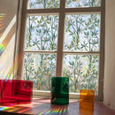Window film - 40 x 100cm - Sun protection & insulating - Static - Static self-adhesive adhesive film - Decorative film - Stained glass - Green vines - PVC