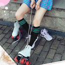 3 pairs - Socks - Striped socks - Tubular socks - Sports socks - Long socks for women - Knee socks - Women's knee socks - Warm - Simple - 3 colors - Polyester - 35*19cm