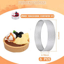 Cake ring - 6 pieces - Ø 8 cm*2 cm*0.8 mm - Stainless steel - Cake tin - Cake mould - Mousse cake mould - For baking muffins, cakes, cookies