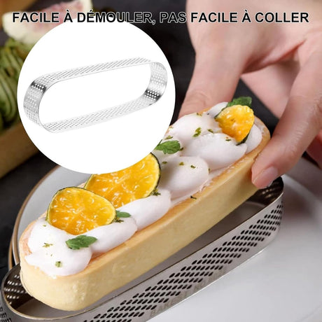 Cake ring - 6 pieces - 0.8mm*13X4.5cm - Stainless steel - Cake tin - Cake tin - Mousse cake tin - Baking tin - For baking muffins, cakes, cookies