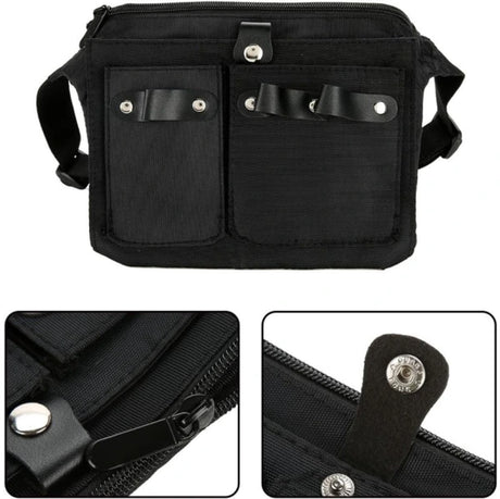 Hairdresser's Bag - Hairdresser's Belt Bag - Hairdresser's Scissor Bag - Canvas - 34*18 cm - For combs, clips - Black