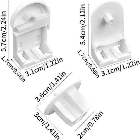 Roller Blind System with Wall Brackets - 25 mm - Roller Blind Fittings - Plastic - With 3M Bead Chain - Replacement Repair Kit for Roller Blinds - Curtain Parts - White - Suitable for Window Blinds
