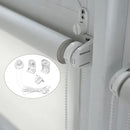 Roller Blind System with Wall Brackets - 25 mm - Roller Blind Fittings - Plastic - With 3M Bead Chain - Replacement Repair Kit for Roller Blinds - Curtain Parts - White - Suitable for Window Blinds