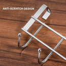 Door Coat Rack with 5 Hooks - Coat Rack on the Door - Clothes Rack - Towel Holder on the Door - For Clothes, Coats, Towels or Other Accessories - Hanging - Iron - Silver - 23.5*8.5*2.5 cm
