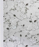 Window film - Self-adhesive window film - Easy installation - 50*200cm - Frosted glass with flowers - black, white - Self-adhesive - PVC - Self-adhesive wallpaper for decoration