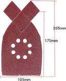 50 pieces - sandpaper - P40/60/80/100/120 grit - grit sandpaper for multi-sander - For wood and metal - 205*175*105MM (205mm at the tip of the ear) - self-adhesive - hook and loop - 8-hole sanding pads - sanders