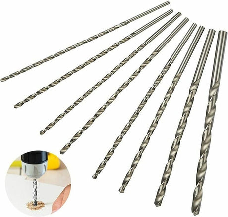 8 pieces twist drills HSS long wood twist drill set - diameters 4 mm 42 mm 45 mm 5 mm 52 mm 6 mm 8 mm 10 mm