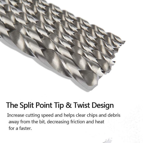 8 pieces twist drills HSS long wood twist drill set - diameters 4 mm 42 mm 45 mm 5 mm 52 mm 6 mm 8 mm 10 mm