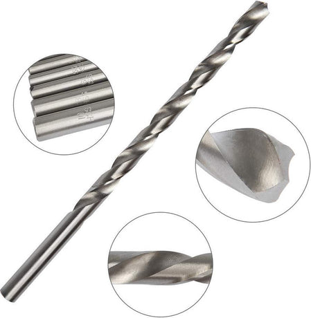 8 pieces twist drills HSS long wood twist drill set - diameters 4 mm 42 mm 45 mm 5 mm 52 mm 6 mm 8 mm 10 mm