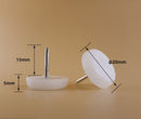50 pieces - Chair leg protectors - Floor gliders - Floor protector - Chair leg protectors - Furniture gliders - with nail - 20mm - for table chair legs - white - plastic - Round - Floor and furniture protection - Chair parts - Anti-scratch