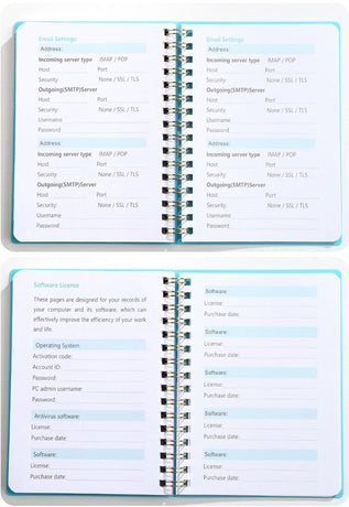 Password Book - Password Booklet - Password Booklet with Alphabet - Password Organizer - Password Notebook - A6 - Blue