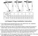2 pieces - Gas spring for flap - Softclose Door fitting - 100N - steel - Telescopic cabinet door gas spring - Hydraulic support - Door lift damper for cabinet door or flap - Furniture mounting parts