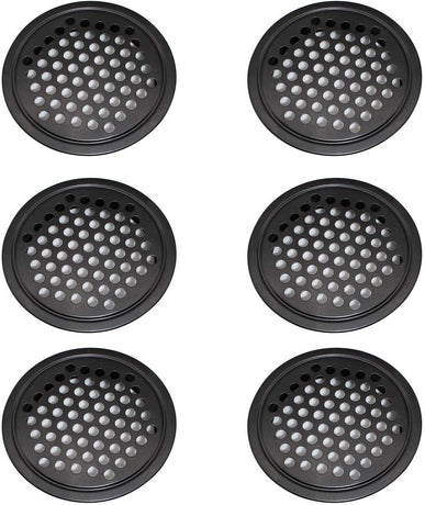 pieces - air grilles - ventilation grille cover - ventilation grille - ventilation holes - 53mm - black - round - stainless steel - for kitchen, bathroom, wardrobe, cupboard