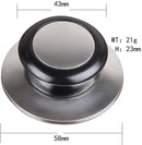 Pot Lid Knob - 5 Pieces - Lid Knob - 5-12mm Universal - Lid Handle - Kitchen Cookware Knob - For Replacing Pot Lids - 5.8*2.3cm - Silver and Black