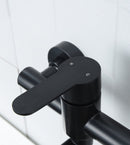 Bath faucet - Kitchen faucet - Washbasin faucet - Stainless steel - Black - 26*11 cm - Wall installation - Wall mounted - Swivel spout - Single lever