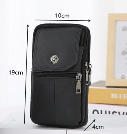 Belt Bag - with Shoulder Strap - Standing Belt Bag - Leather - Men - Belt Bag - Neck Bag - Belt Pouch - Men's Phone Bag - Men's Shoulder Bag - Gift - 19*10*4cm - Shoulder Bag - Wallet - Cell Phone Pouch - Bag