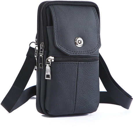 Belt Bag - with Shoulder Strap - Standing Belt Bag - Leather - Men - Belt Bag - Neck Bag - Belt Pouch - Men's Phone Bag - Men's Shoulder Bag - Gift - 19*10*4cm - Shoulder Bag - Wallet - Cell Phone Pouch - Bag