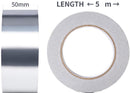 2 pcs - Aluminum adhesive tape - Aluminum foil tape - sealing tape - aluminum foil - insulation tape - Aluminum tape - heat resistant - waterproof - 5cm x 5m - for kitchen, bathroom, electrician, metal surface