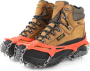 pair - Crampons - Crampons for mountain boots - Non-slip - with 8 steel teeth - Snow chain for shoes - for walking, fishing, climbing and hiking - Size 35-44 - TPE - orange
