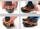 pair - Crampons - Crampons for mountain boots - Non-slip - with 8 steel teeth - Snow chain for shoes - for walking, fishing, climbing and hiking - Size 35-44 - TPE - orange