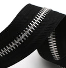 Zipper - Pack of 2 - Two-way zipper - Double slider - Divisible - Silver teeth - Black, silver - No. 5 70 cm - For jackets and coats