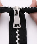 Zipper - Pack of 2 - Two-way zipper - Double slider - Divisible - Silver teeth - Black, silver - No. 5 70 cm - For jackets and coats