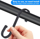 12 pieces - Hanging hooks - S hooks - 85mm - Metal - for hanging pots and pans, plants, coffee cups, clothes - black - for towels in the kitchen, bedroom, bathroom, office and garden