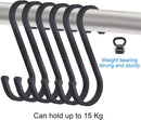 12 pieces - Hanging hooks - S hooks - 85mm - Metal - for hanging pots and pans, plants, coffee cups, clothes - black - for towels in the kitchen, bedroom, bathroom, office and garden