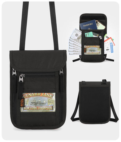 Neck pouch - Anti-skimming RFID Signal Blocking - Travel wallet - Passport pouch - For women and men - Water-repellent - Travel wallet - Neck pouch for travel and holidays - Black