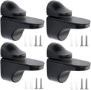 Glass Clamp - 4 Pieces - Glass Shelf Brackets - Zinc Alloy - Glass Shelf Brackets - Adjustable - Duckbill Glass Clamp - Glass Shelf Support Bracket - Clamp Holder Wall Mount - For 3mm-18mm Thick Glass and Wood Shelves - 5.6cm - Black