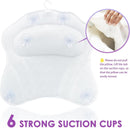 Bath Pillow - Spa Bath Pillow - Neck Pillow - Bath Pillow for the Bath - Headrest - Spa Pillow - White - with Anti-Slip Suction Cups - 42x44cm - for the Bath and Jacuzzi - Bath Accessories