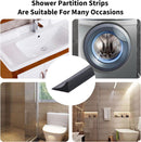 Shower thresholds - 2 meters - Anti-water strip - Foldable shower water dam - dry and wet separation - black - Sanitary Water Stopper - TPE - shower threshold water stop barrier and retention system and keeps water within the threshold