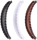 Hair Clip - 3 Pieces - Hair Clip - Hair Clip - Hairpin - Banana Clip - Hairpins Women - Double Comb Long Hair Clips - For Fine Thick Hair - Brown/Black/White