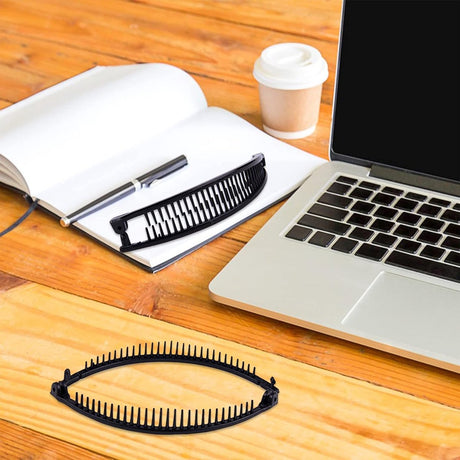 Hair Clip - 3 Pieces - Hair Clip - Hair Clip - Hairpin - Banana Clip - Hairpins Women - Double Comb Long Hair Clips - For Fine Thick Hair - Brown/Black/White