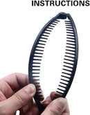 Hair Clip - 3 Pieces - Hair Clip - Hair Clip - Hairpin - Banana Clip - Hairpins Women - Double Comb Long Hair Clips - For Fine Thick Hair - Brown/Black/White