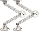 Flap hinge - 2 pieces - Stop hinge - Furniture hinge - Cabinet hinge - Overlay hinge - Flap supports - Lid support hinge - Zinc alloy - Silver - Nickel plated - With screws and Allen key - for kitchen, cabinet lift door