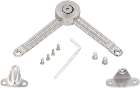 Flap hinge - 2 pieces - Stop hinge - Furniture hinge - Cabinet hinge - Overlay hinge - Flap supports - Lid support hinge - Zinc alloy - Silver - Nickel plated - With screws and Allen key - for kitchen, cabinet lift door