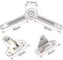 Flap hinge - 2 pieces - Stop hinge - Furniture hinge - Cabinet hinge - Overlay hinge - Flap supports - Lid support hinge - Zinc alloy - Silver - Nickel plated - With screws and Allen key - for kitchen, cabinet lift door