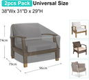 Waterproof Chair Cover - Set of 2 - Garden Chair Cover - Protective Cover for Garden Furniture - Garden Furniture Cover - Garden Chair Cover - 96 x 79 x 74 cm - For Outdoor Use in the Garden, Balcony or Terrace - Black - 210D Oxford Cloth - Waterproof - D