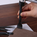 4 Pieces - Leather Punch - 4mm - 1/2/4/6 Claw - Black - Steel - Length 10cm - Hole Punch - Hole Punch - Leather Needles - Leather Punching Tool - Non-Slip Handle - For Belt and DIY Crafts