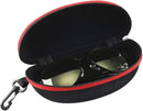 pieces - glasses case - glasses case - sunglasses accessories - Hard glasses case - sunglasses case - for women men - black/red - with plastic carabiner - Zipper - 17x8x6cm - EVA - wearable protection