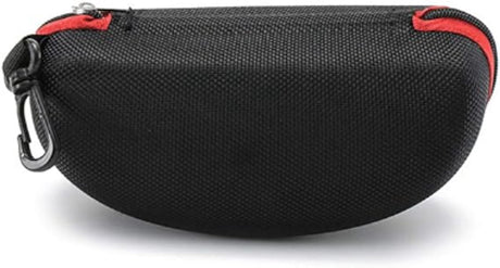 pieces - glasses case - glasses case - sunglasses accessories - Hard glasses case - sunglasses case - for women men - black/red - with plastic carabiner - Zipper - 17x8x6cm - EVA - wearable protection