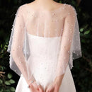 Poncho - Cape - Stole - Shawl - Artificial Pearl Capelet - Chiffon - Wedding - Party - Bride - Gala - Evening Dress - for Shoulder width less than 45 cm